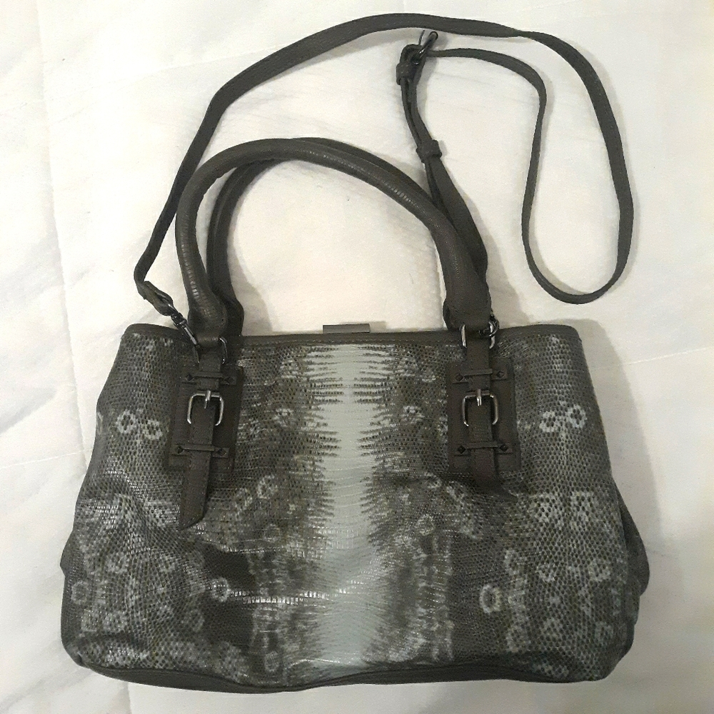 NWT Simply Vera gray and blue snakeskin purse